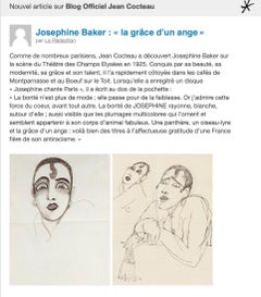 JOSEPHINE BAKER .Original drawing by JEAN COCTEAU . ART DECO .