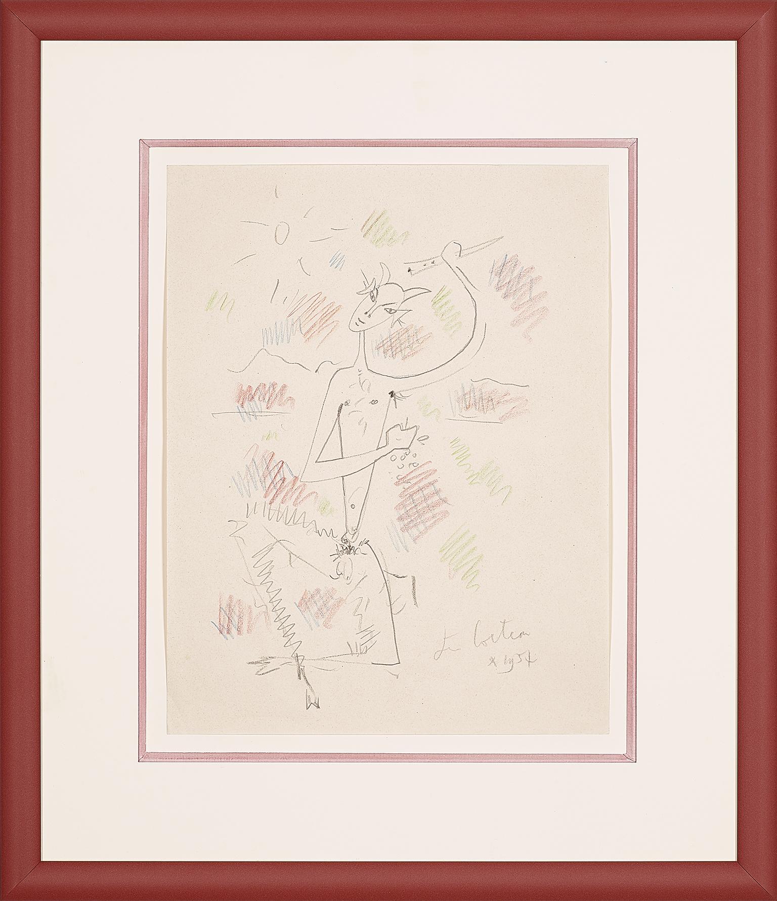 FAUNE MUSICIEN . Privater Edouard DERMIT  – Art von Jean Cocteau