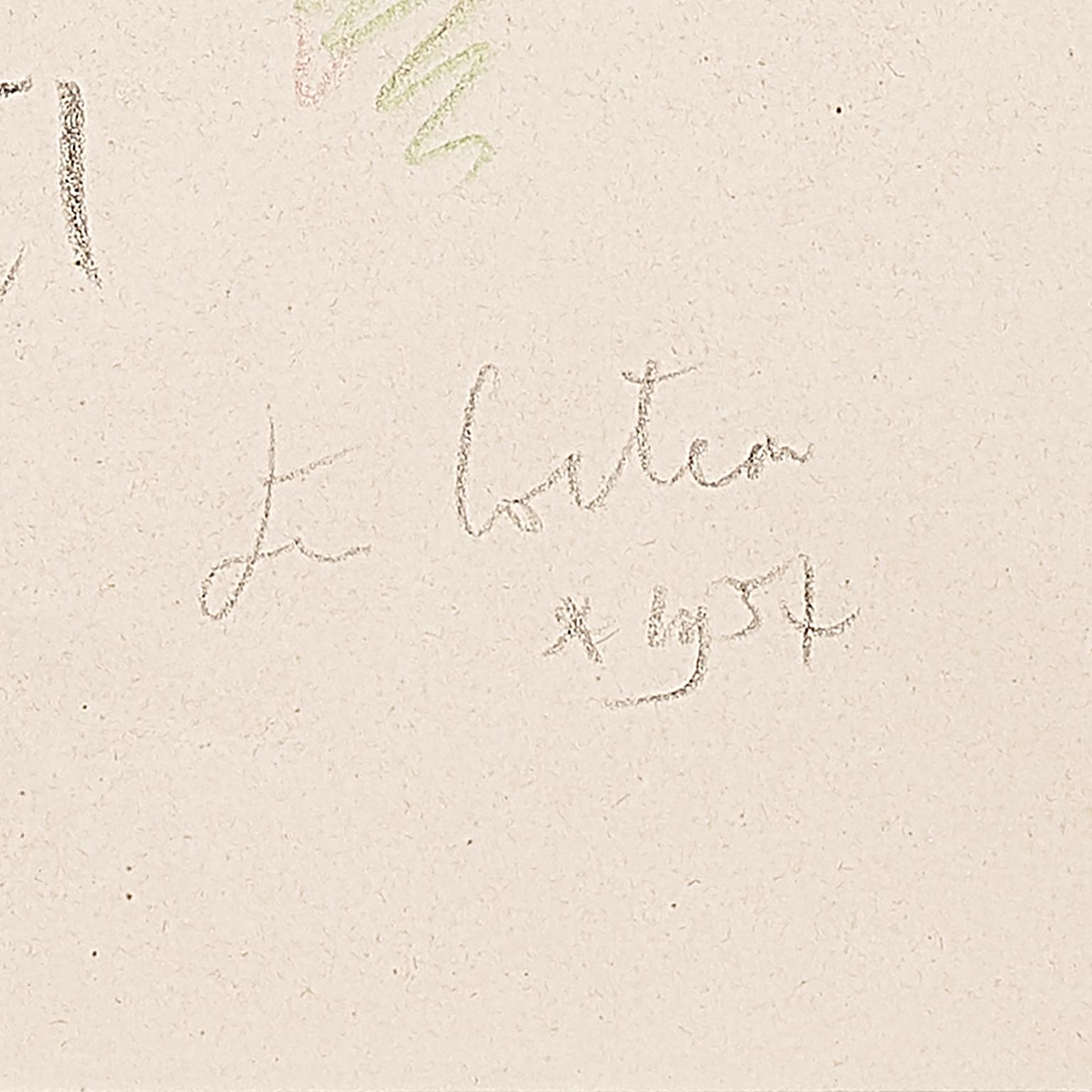 originalzeichnung von Jean Cocteau  aus der Sammlung Edouard DERMIT . 
signiert und datiert 1957 . gerahmt .