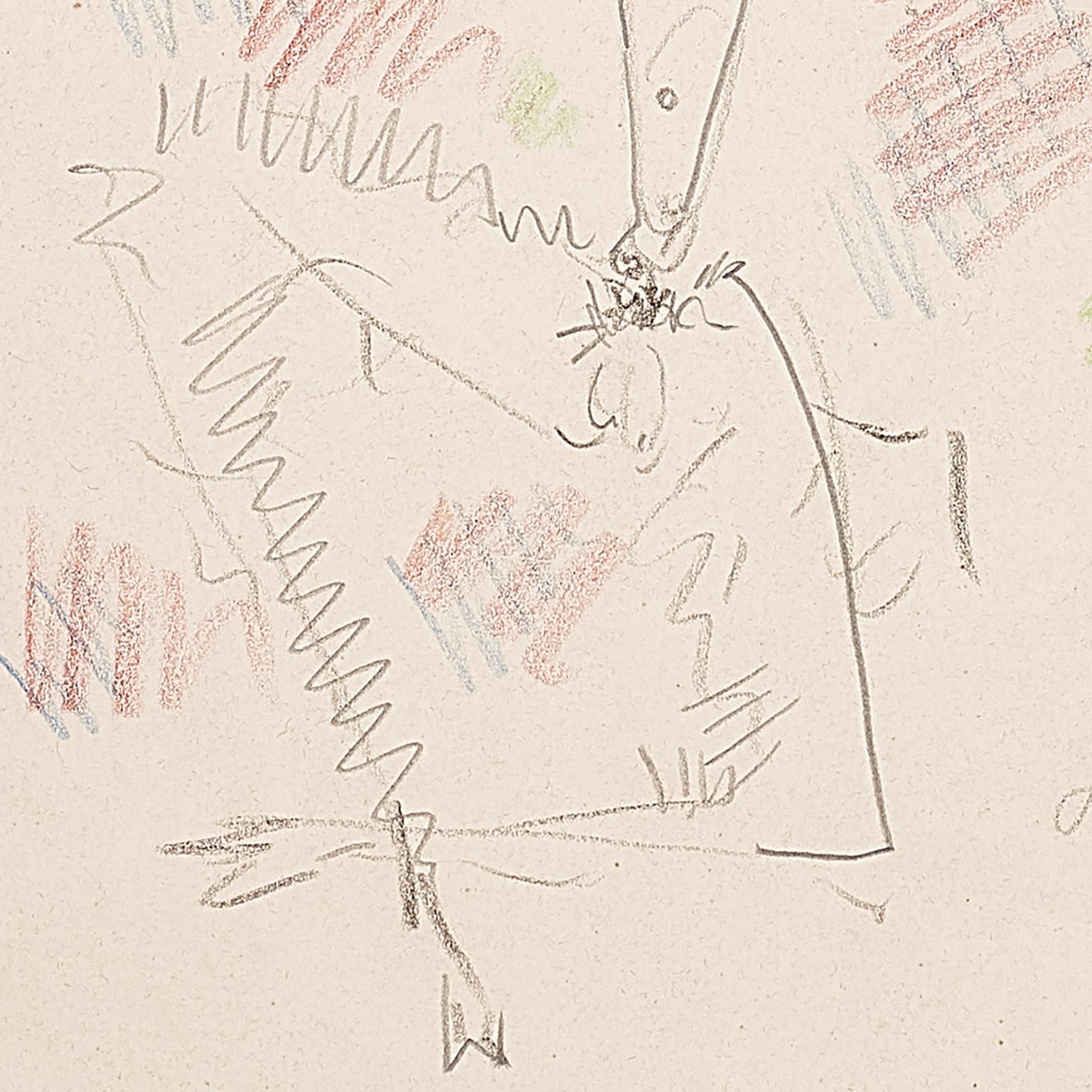 FAUNE MUSICIEN . Edouard DERMIT Kollektion (Beige), Portrait, von Jean Cocteau