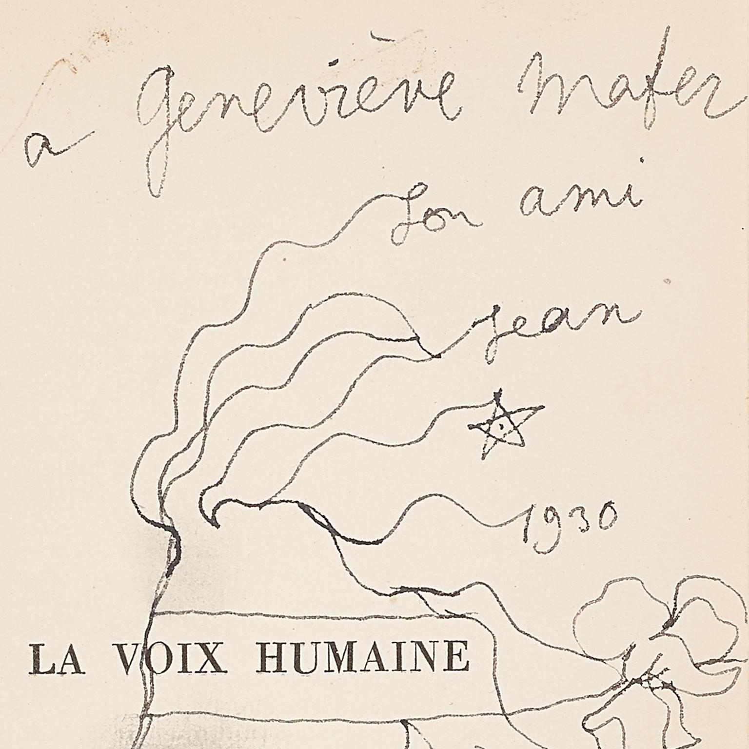 La Voix Humaine - Blanc Portrait par Jean Cocteau