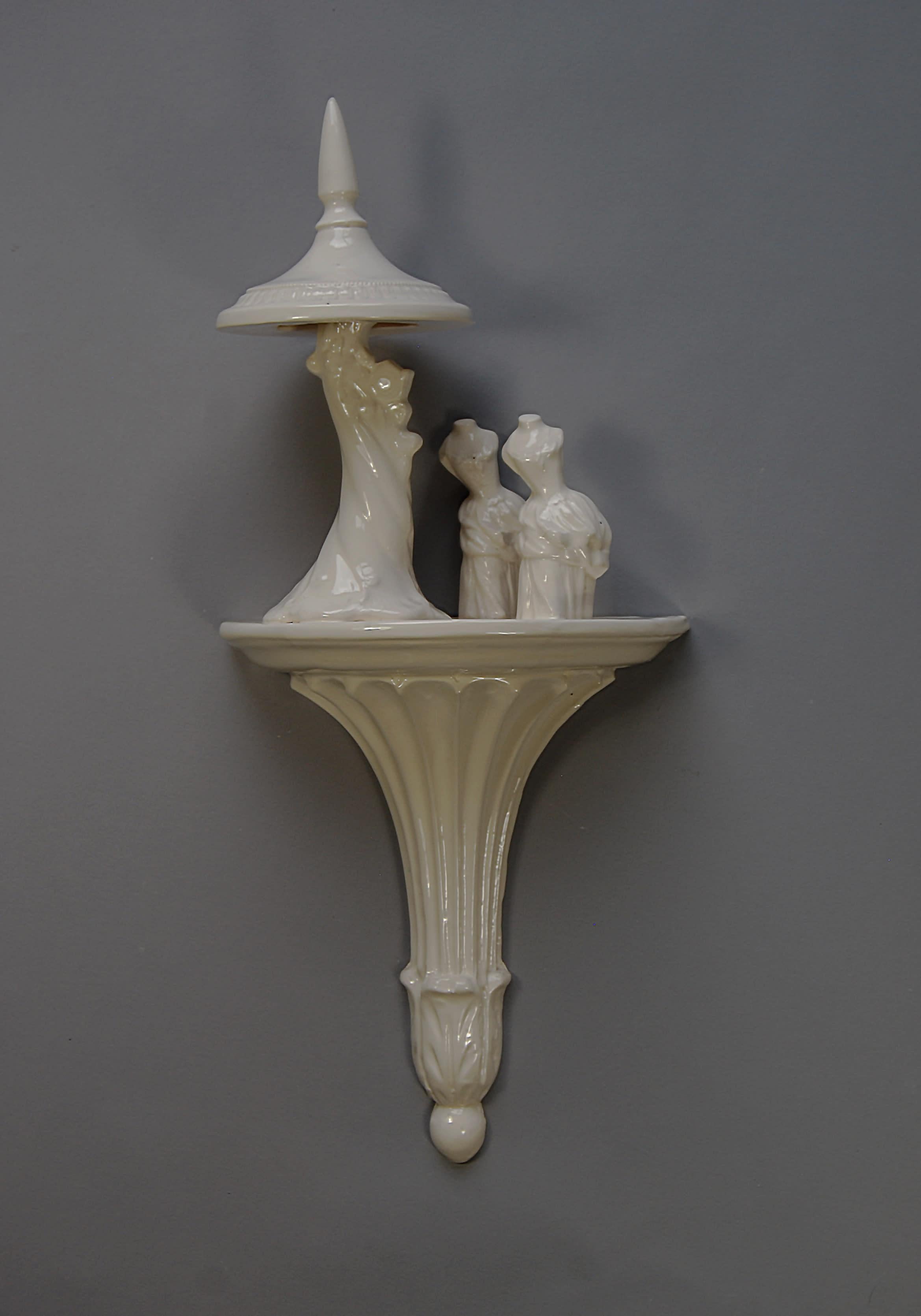 Matt Smith, Sconce Women with Parasol, White Earthenware