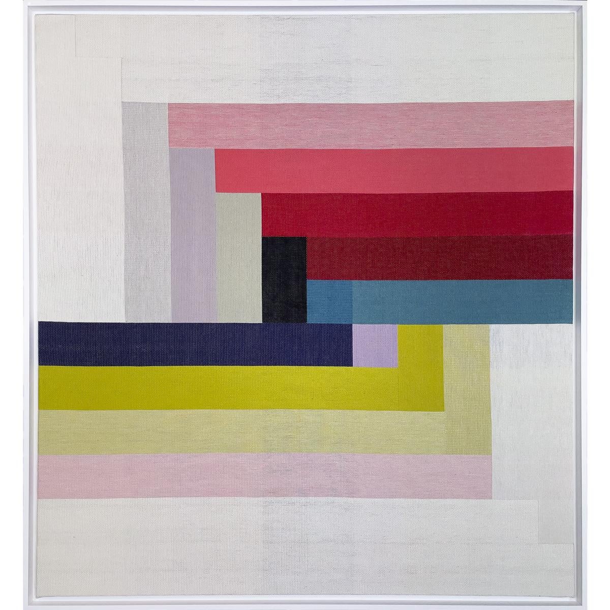 Carré Series, Work V, Margo Selby, 2022, Handwoven stretched lampas panel