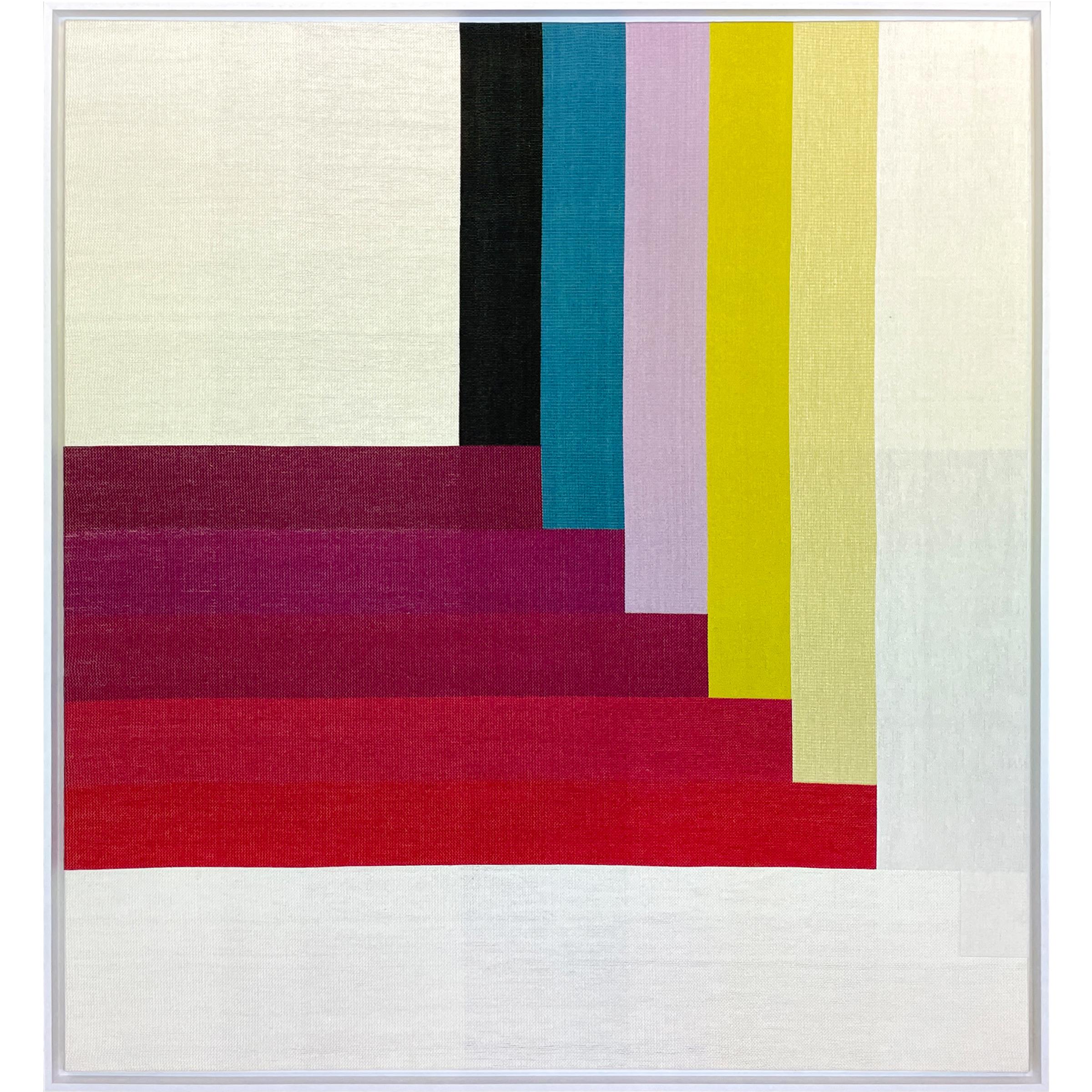 Carré Series, Work Carre II, Margo Selby, Handwoven stretched lampas panel 