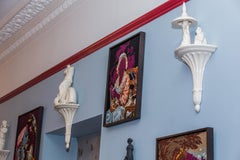 Matt Smith, Sconce Women with Parasol, White Earthenware