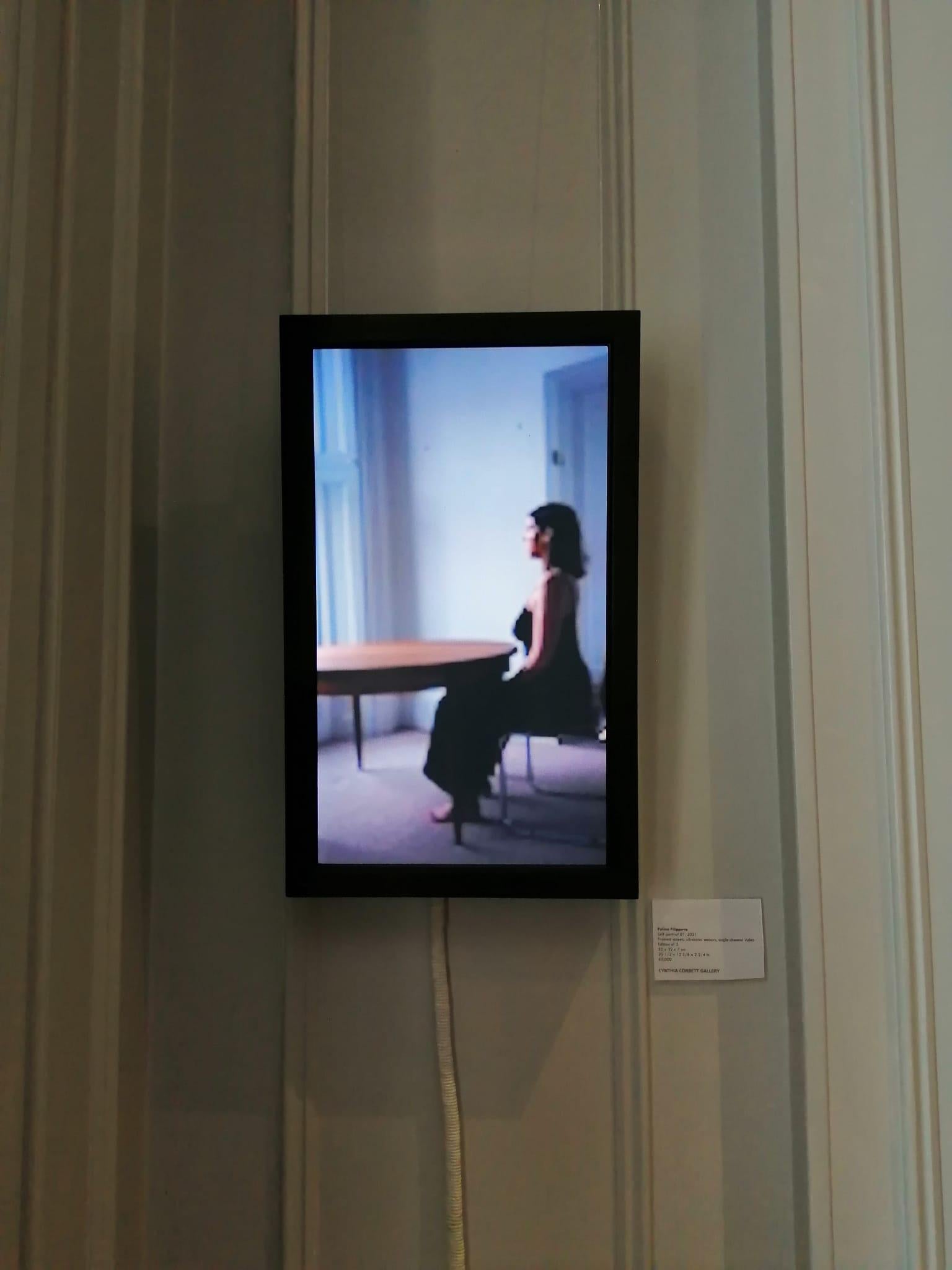 Self-portrait 01, 2021, Framed screen, ultrasonic sensors, single-channel video - Contemporary Art by Polina Filippova