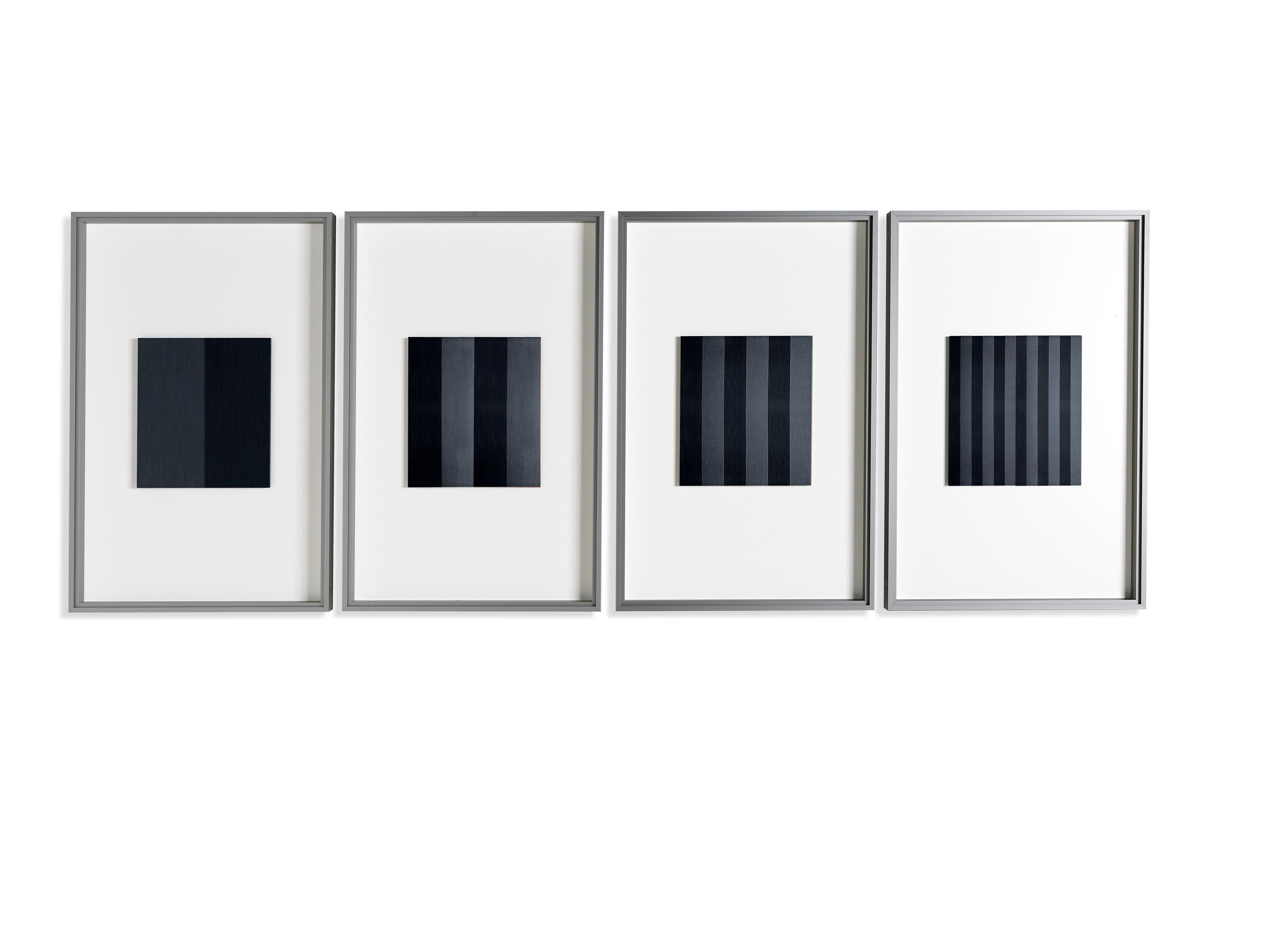 Keiji Takeuchi  Phenomena, Black 1

Limited first edition of 20 pieces in aluminium frame with ultra clear glass.

Blocks of solid anodized aluminum are CNC-milled at different frequencies to create subtly angled panels that reflect light in black