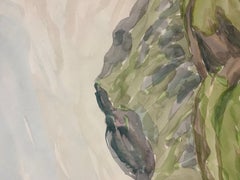 "Open Sky Over Foothills" 1964 Bay Area Watercolor Landscape Painting