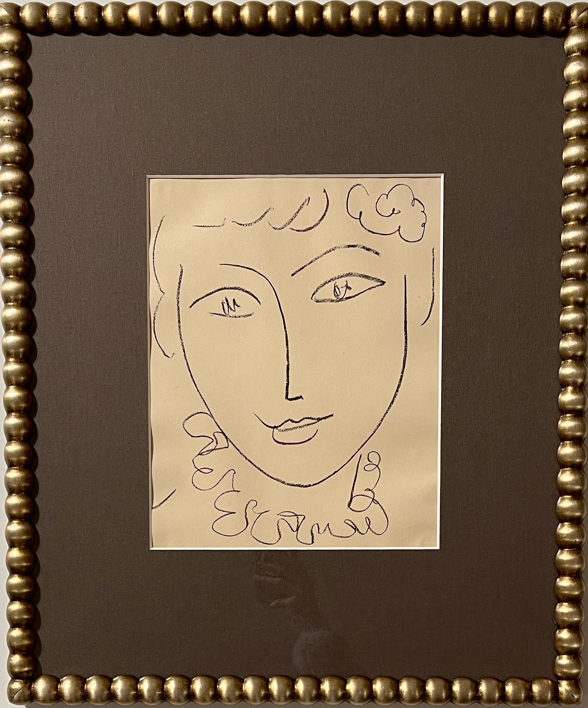 Jack Hooper
"Woman with Ruffle"
c.1950s
Conte crayon on paper
9.5"x12" site 19"x22.5 pewter decorative frame with linen mat
Unsigned

Very Good Condition - Minor wear consistent with age and history

Jack Meredith Hooper (August 26, 1928 - January