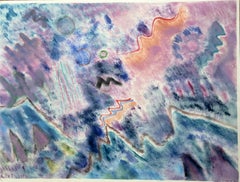 1993 "Dust and Devils" Oil Pastel Abstract Modernist Female Artist