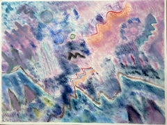 1993 "Dust and Devils" Oil Pastel Abstract Modernist Female Artist