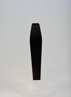 1980 "#28" Minimalist Cross-Hatch Abstract Charcoal Drawing Modern Art