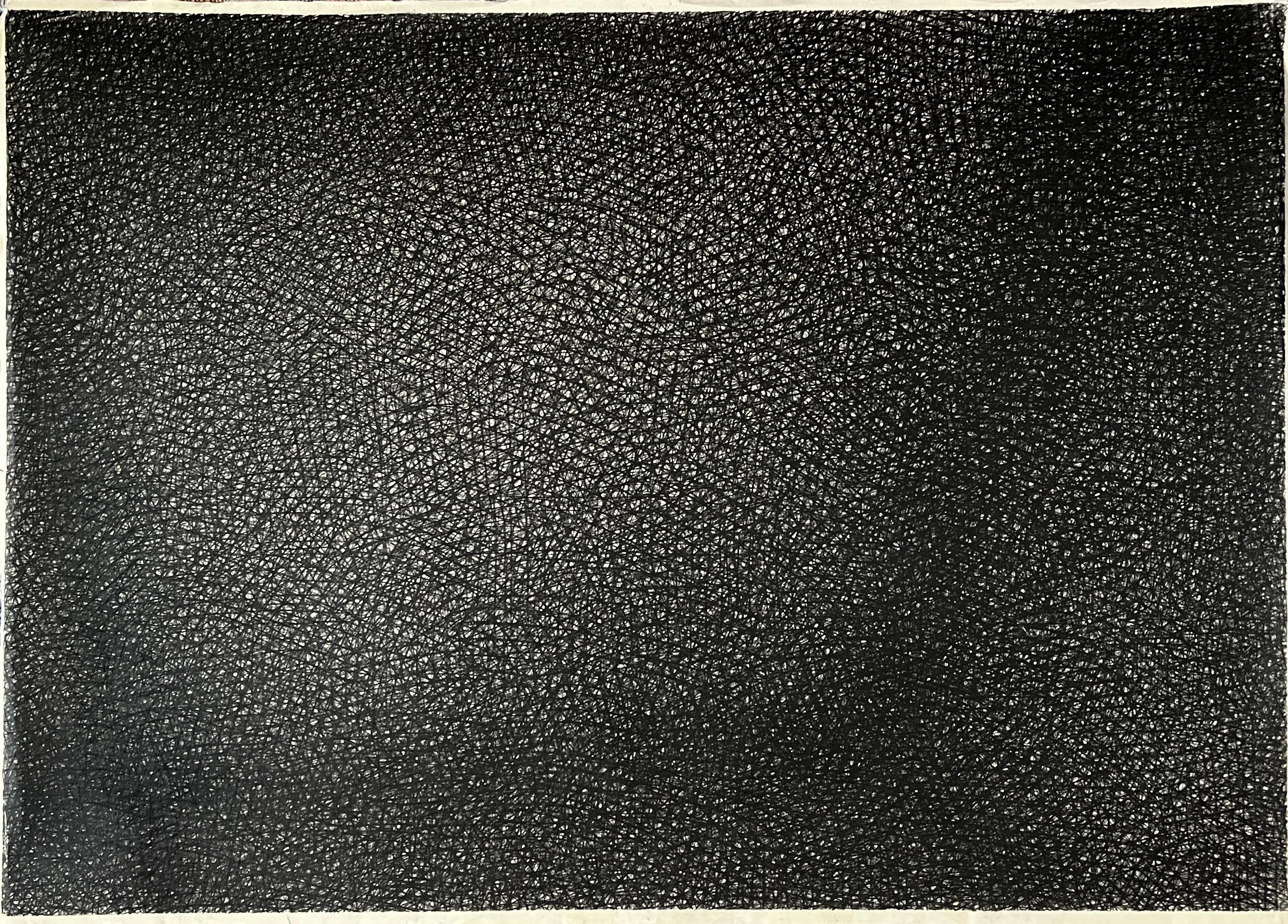 1980er Jahre „#2“ Kreuzhutch Abstrakte Holzkohle Zeichnung Minimalistische moderne Kunst (Schwarz), Abstract Drawing, von Jack Scott