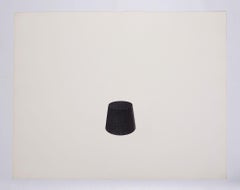 Chapeau à croix abstrait dessiné au fusain « #1 », Art moderne minimaliste des années 1980