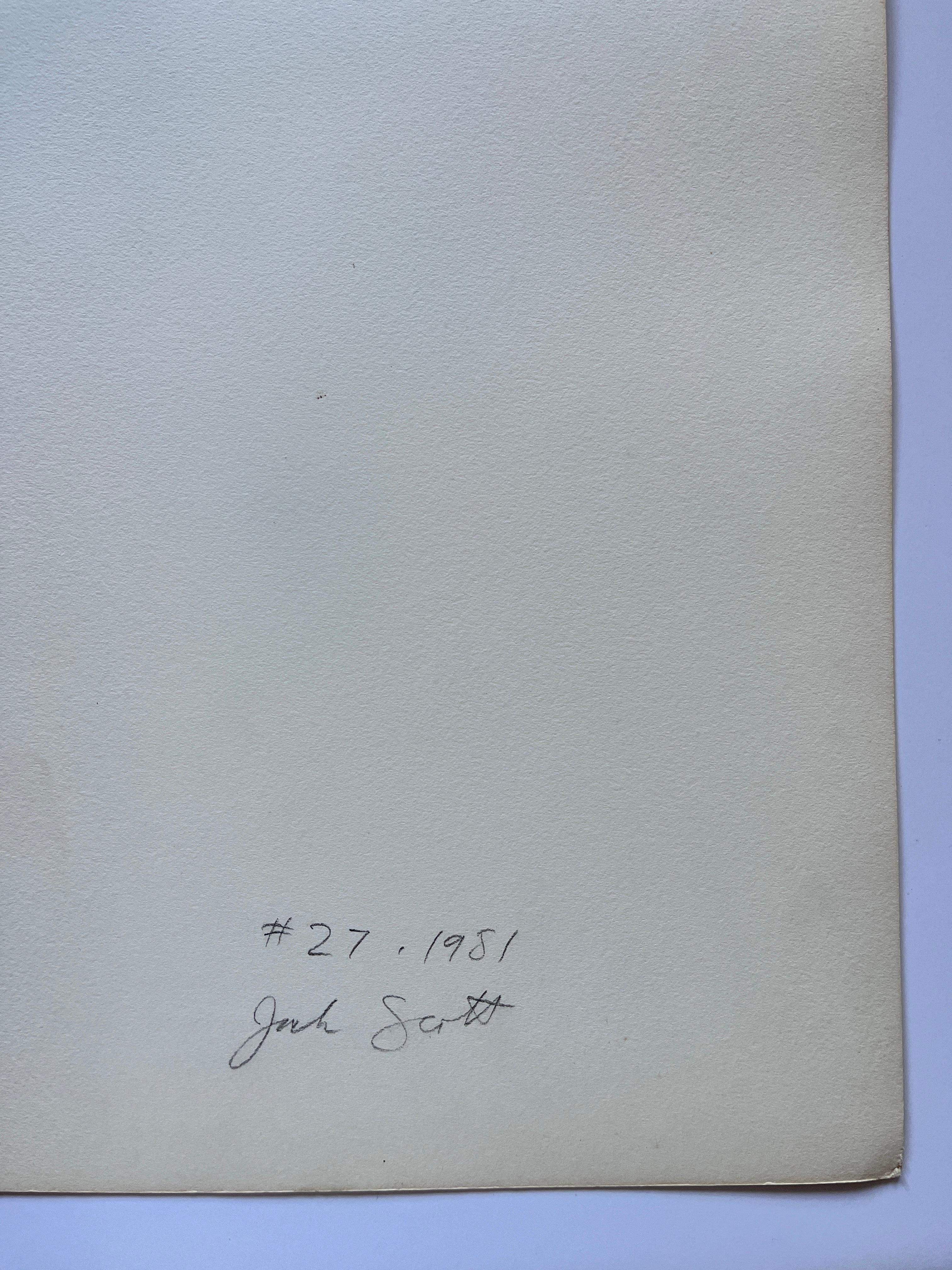 1981 „#27“ Obsessive Cross-Hatch Abstrakte Holzkohle Zeichnung Jack Scott im Angebot 4