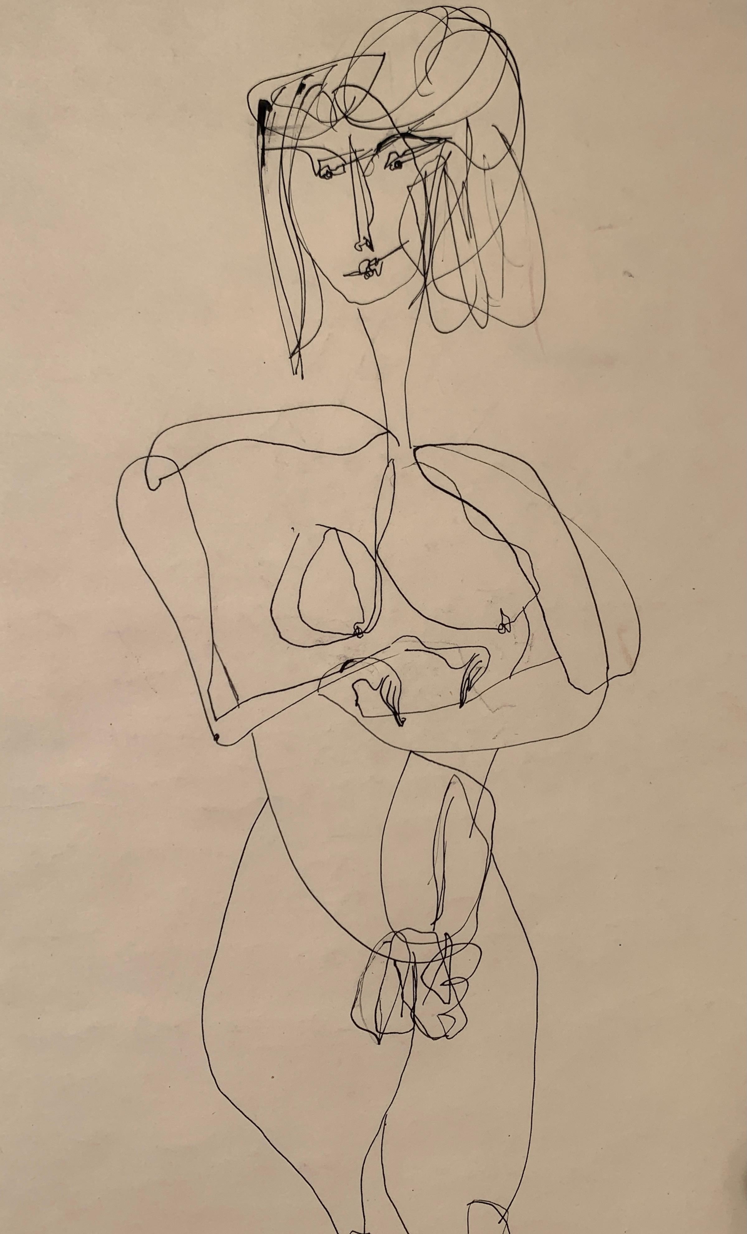 Dibujo figurativo a tinta 