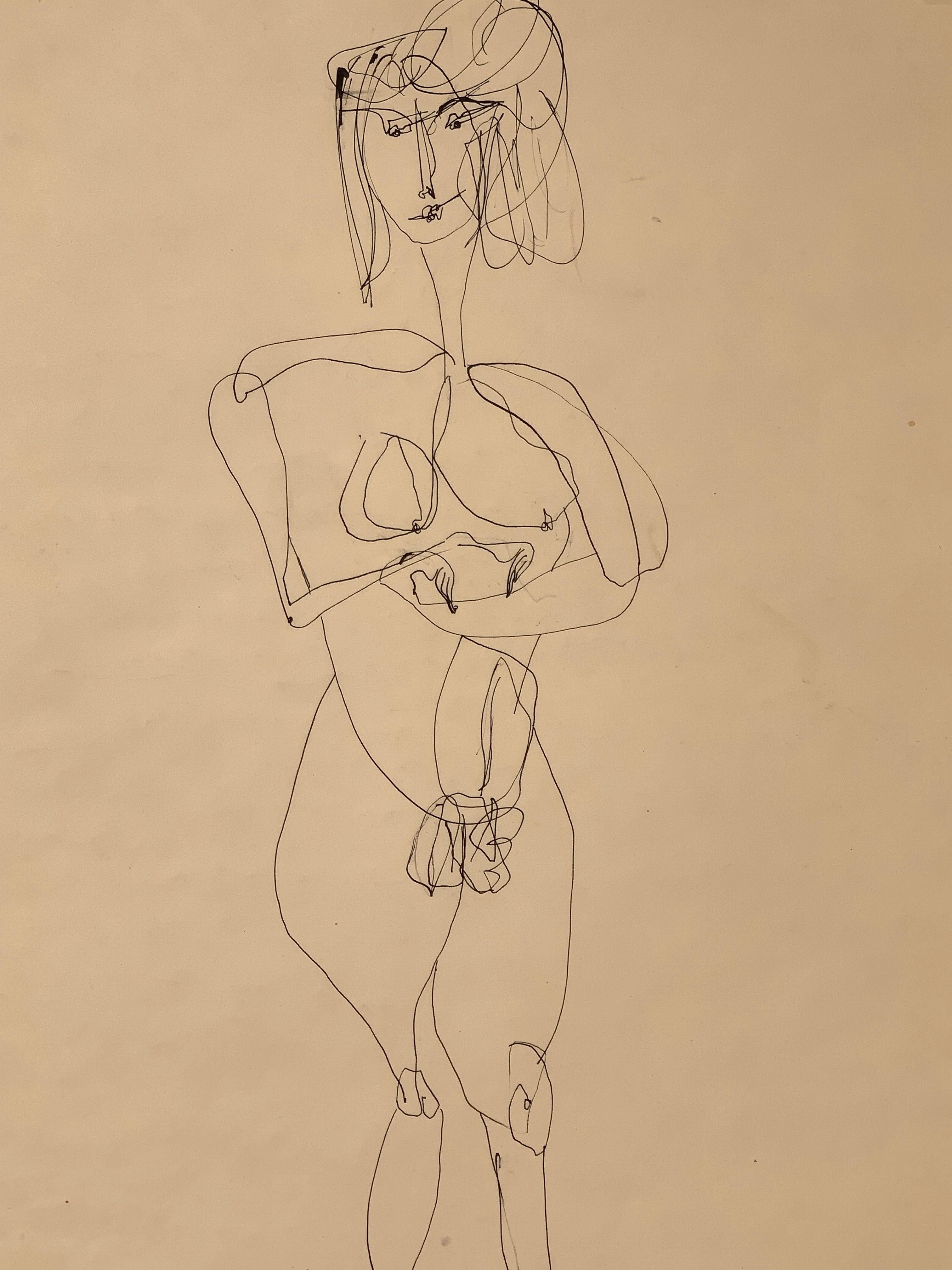 Dibujo figurativo a tinta 
