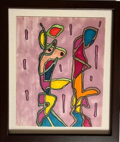 1980s "Pink DNA" Abstract Marker Drawing