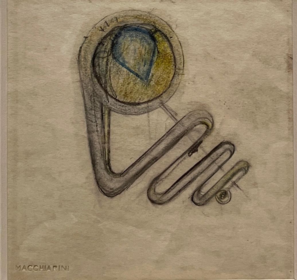 Amerikanischer Modernist Peter Macchiarini „Brosche-Sketch“