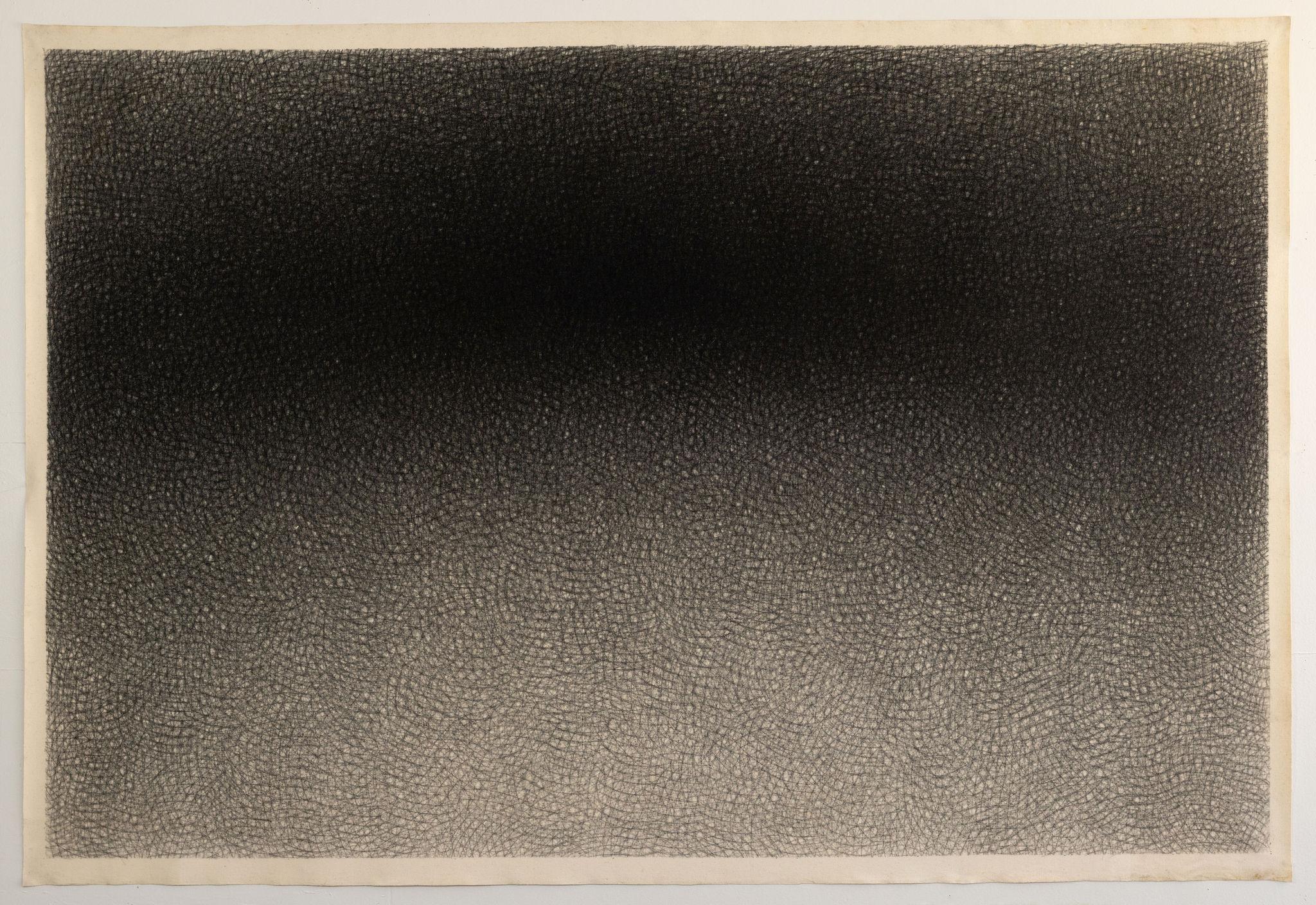 Jack Scott
"Black Arc, High Arc"
4/1976
Charcoal on unprimed canvas sprayed with custom fixative
90.25"x60" unstretched
Signed, titled and dated in pencil on reverse

This canvas is a testament to the artist's meticulous craftsmanship and creative