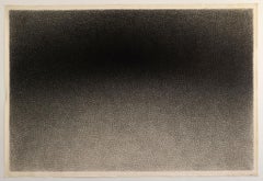 „Black Arc, High Arc“ Holzkohle-Kreuz-Hatch-Zeichnung auf Leinwand 1976 Jack Scott