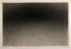 "Black Arc, High Arc" Charcoal Cross-Hatch Drawing on Canvas 1976 Jack Scott