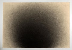 "Desenfoque lento" Dibujo a carboncillo con rayas cruzadas sobre lienzo 1976 Jack Scott