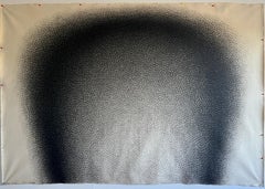 "Clear Lobe" Charcoal Cross-Hatch Drawing on Canvas 1977 Jack Scott