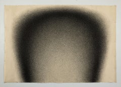 "Lobe clair" Dessin au fusain à hachures croisées sur toile 1977 Jack Scott