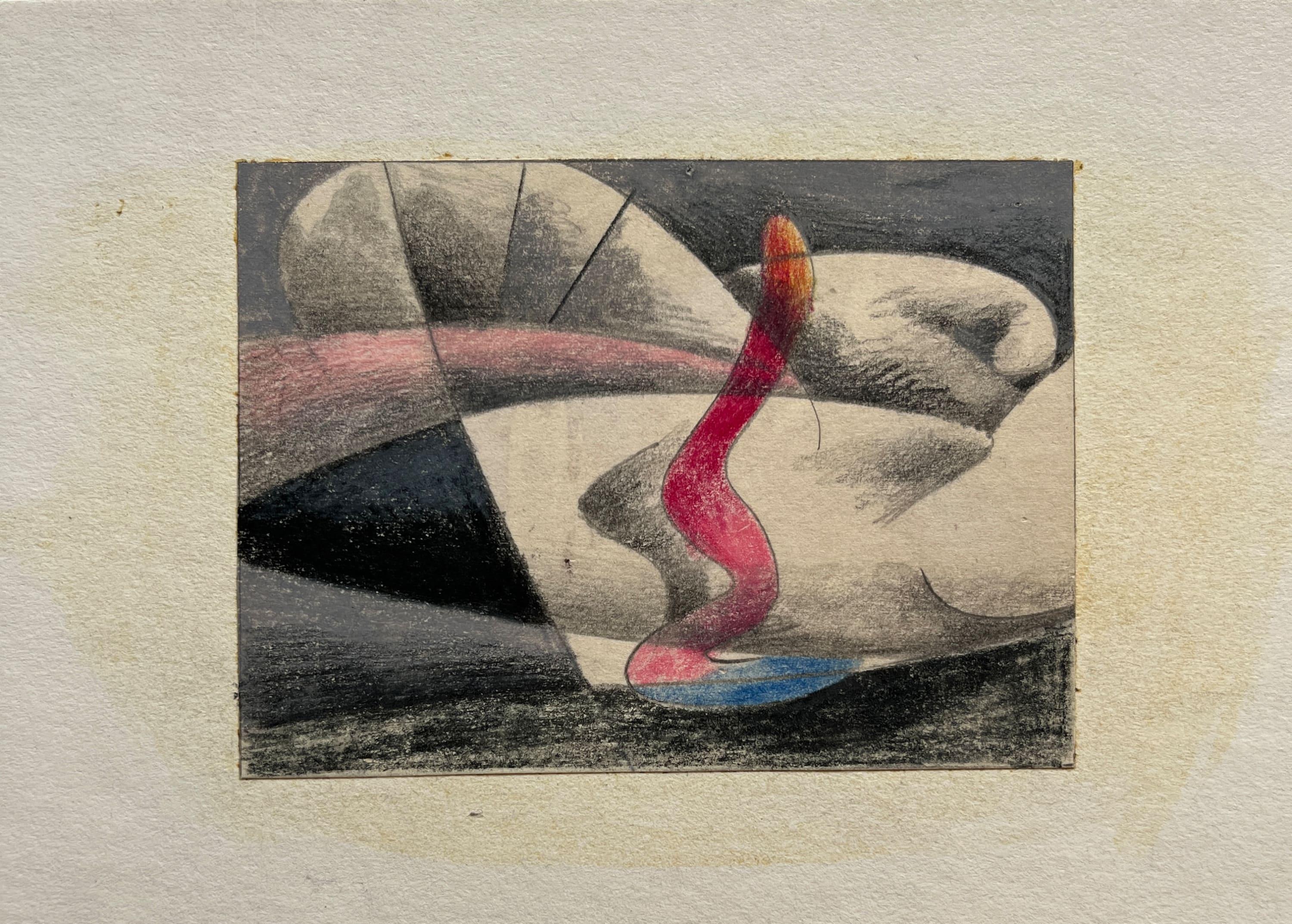 Mixed Media-Gemälde „Micro Biomorphic Abstract Drawing II“, 1990er Jahre im Angebot 2