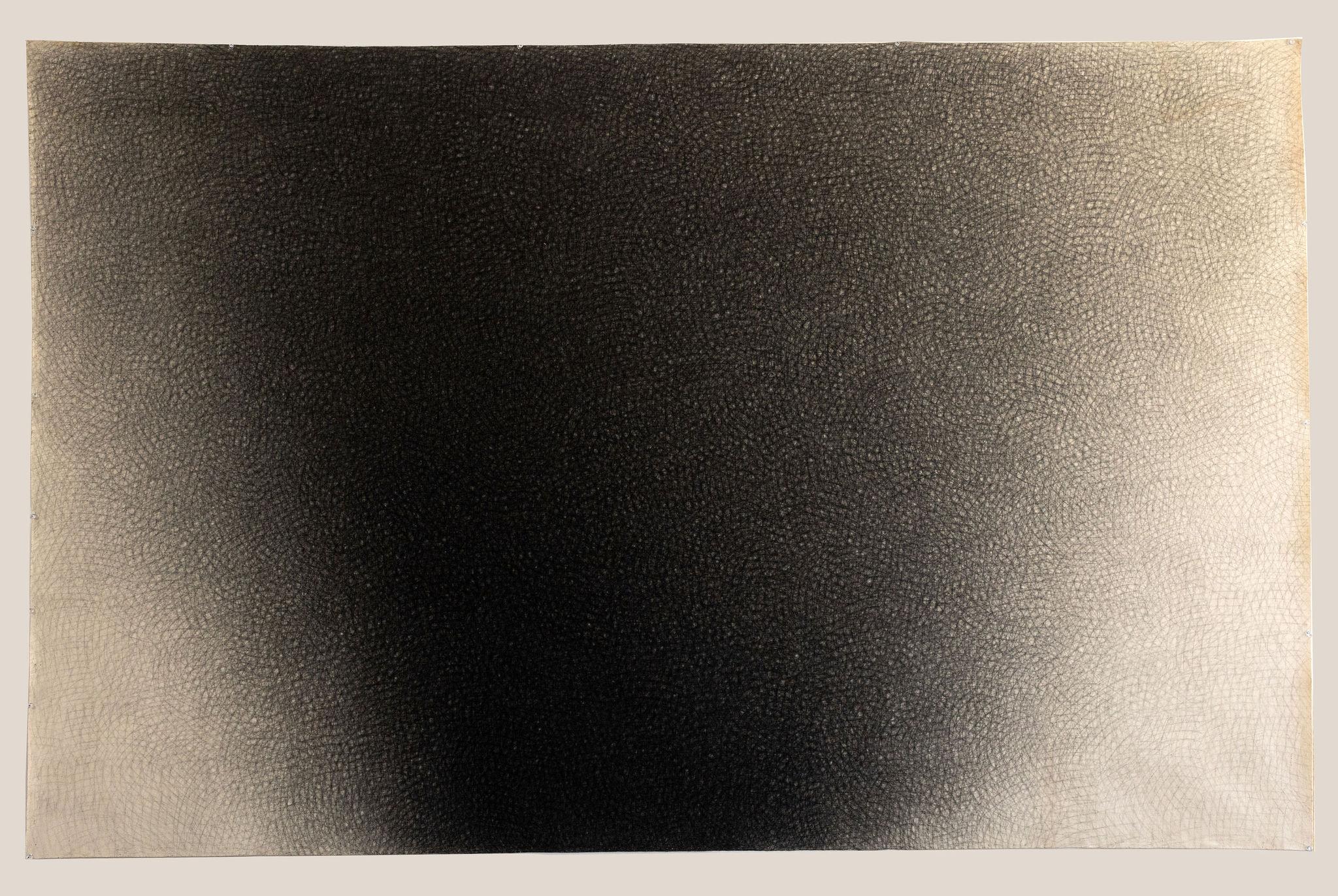 "Airveil" Charcoal Cross-Hatch Drawing on Canvas 1976 Jack Scott