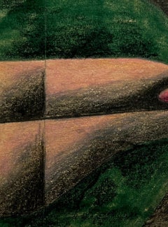 Micro Biomorphic Abstract Drawing IV Bill Shields Pink, Green, Blue