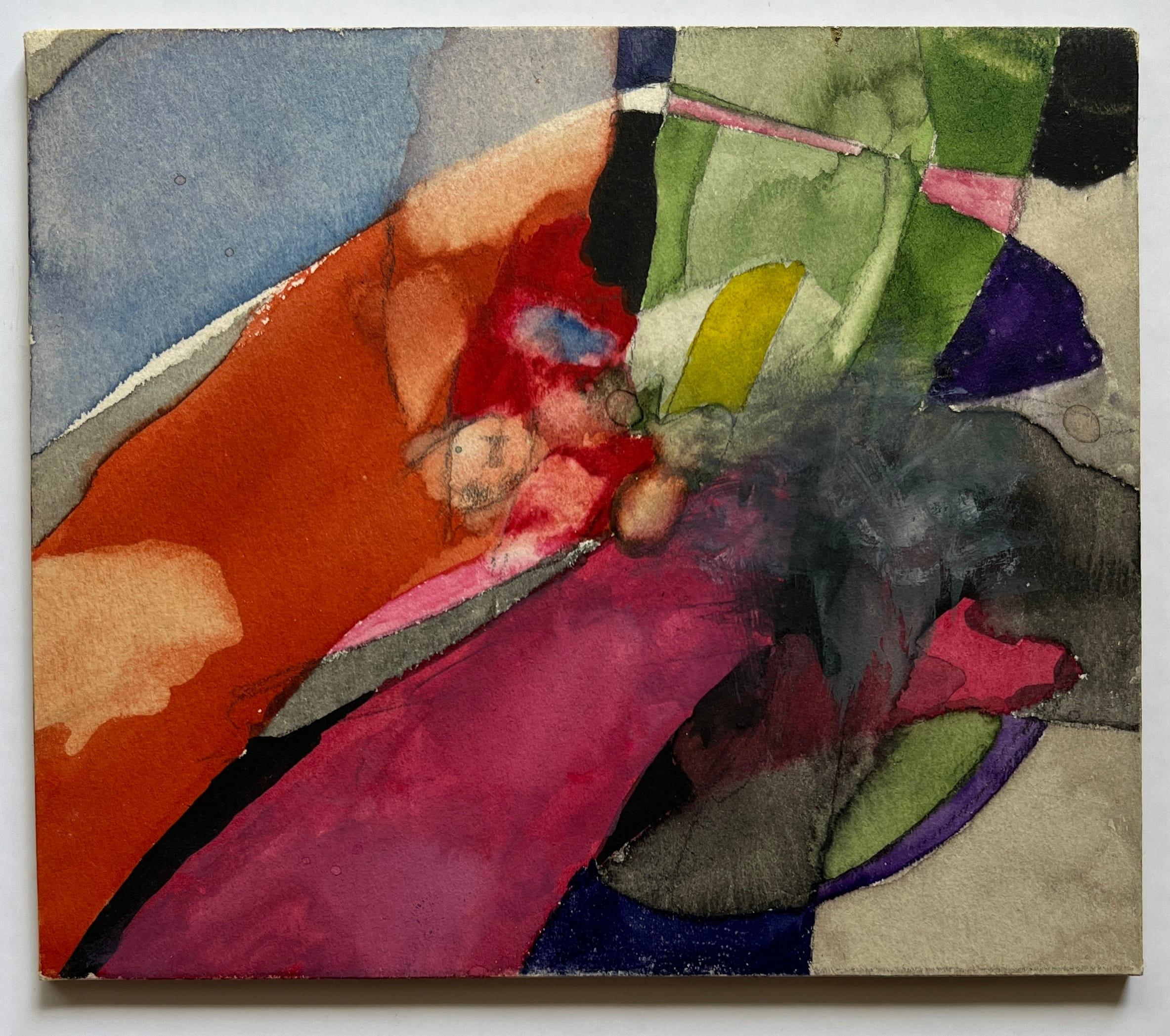 Peinture abstraite à la gouache et au crayon Bill Shields