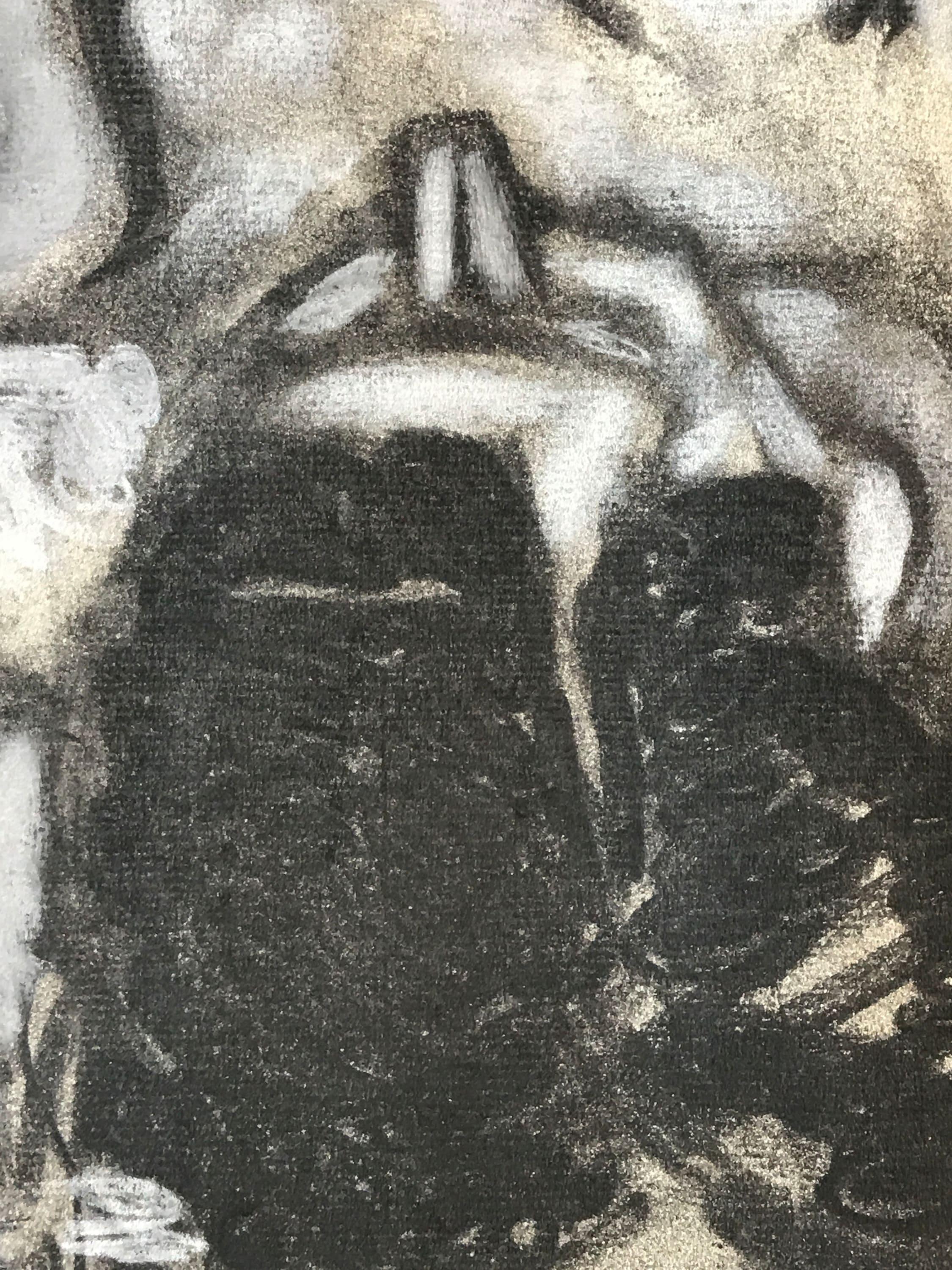 Dibujo figurativo al carboncillo de los años 40 