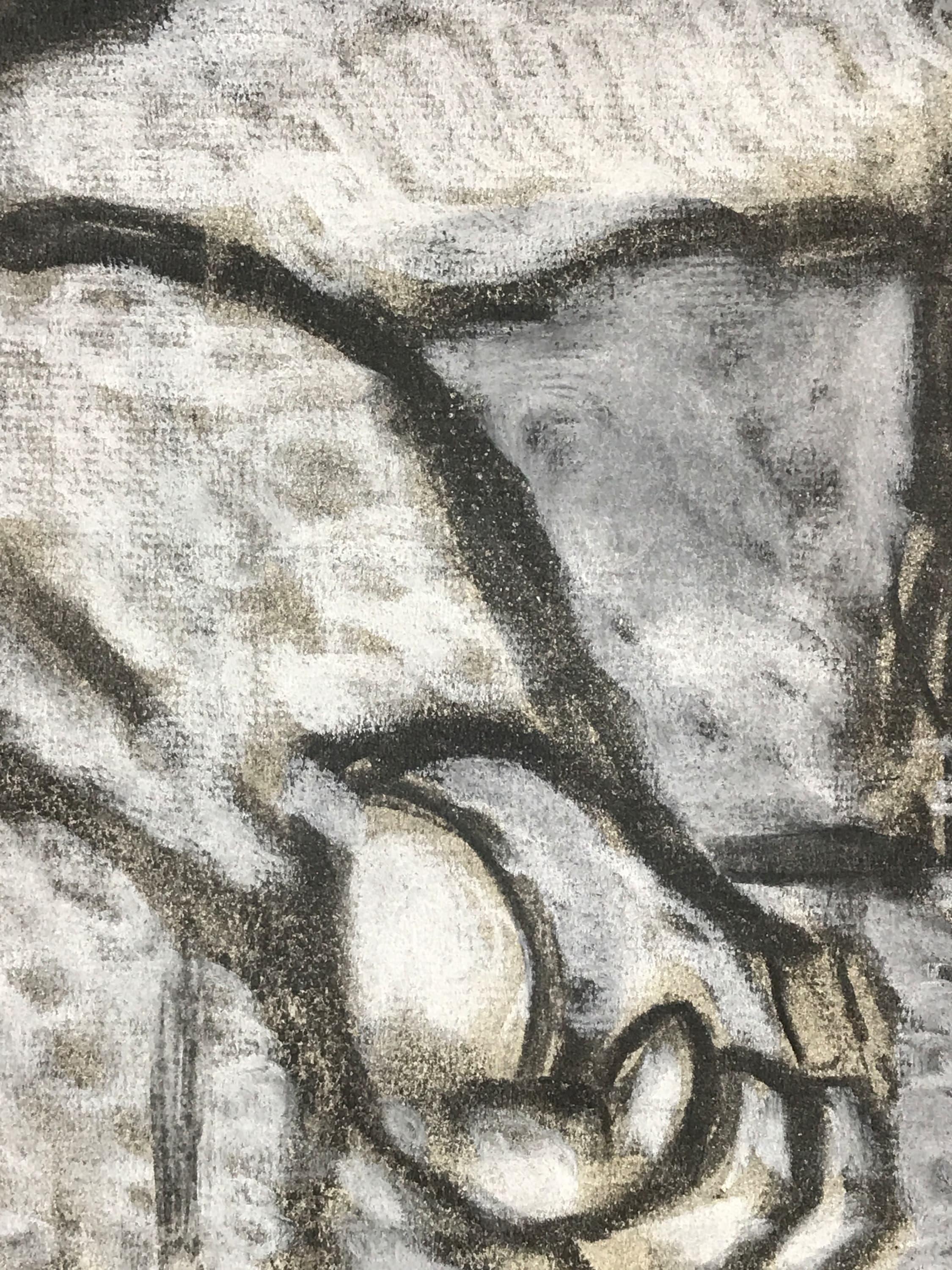 Dibujo figurativo al carboncillo de los años 40 