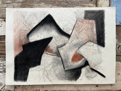 1980s Soft Pastel Abstract Drawing on Paper, Signed, 18.5"x13"