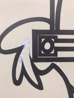 Abstract 8 Ink Brush Drawing on Paper, Signed, 1967, 10.5x14 Inches