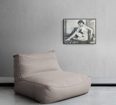 1937 Academic Female Nude Charcoal Drawing "Head in Hand" UC Berkeley