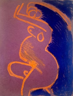 "Pregnant Lady" American Modernist Original Drawing