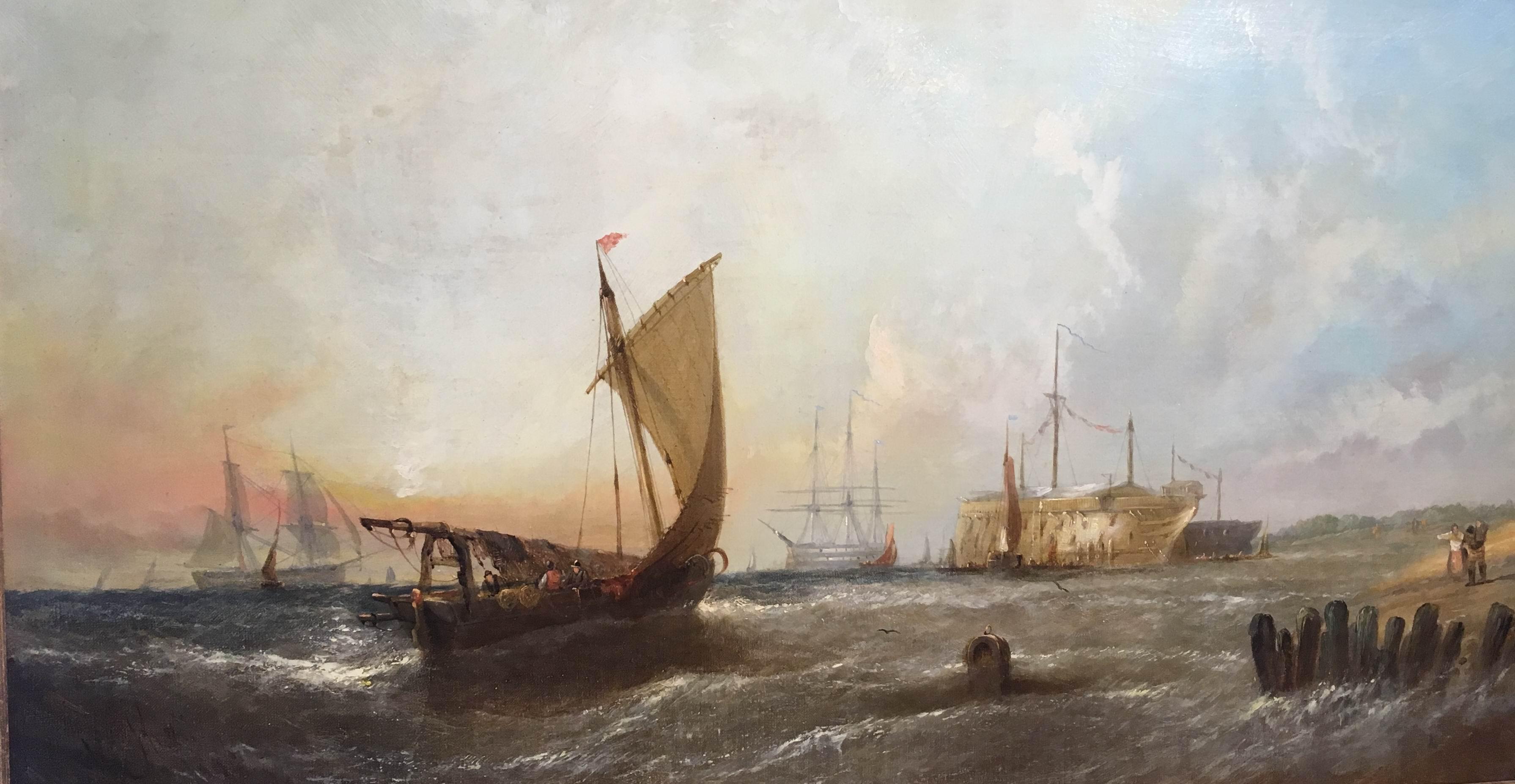 william callcott knell Landscape Painting - "Off portsmouth"
