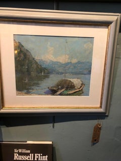 Early Twentieth Century Landscape Seascape Pastel Drawing of Bellagio Lake Como