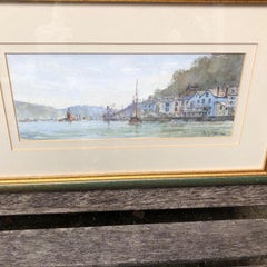 The Harbour at Fowey, Cornwall with sailing boats in the Sea