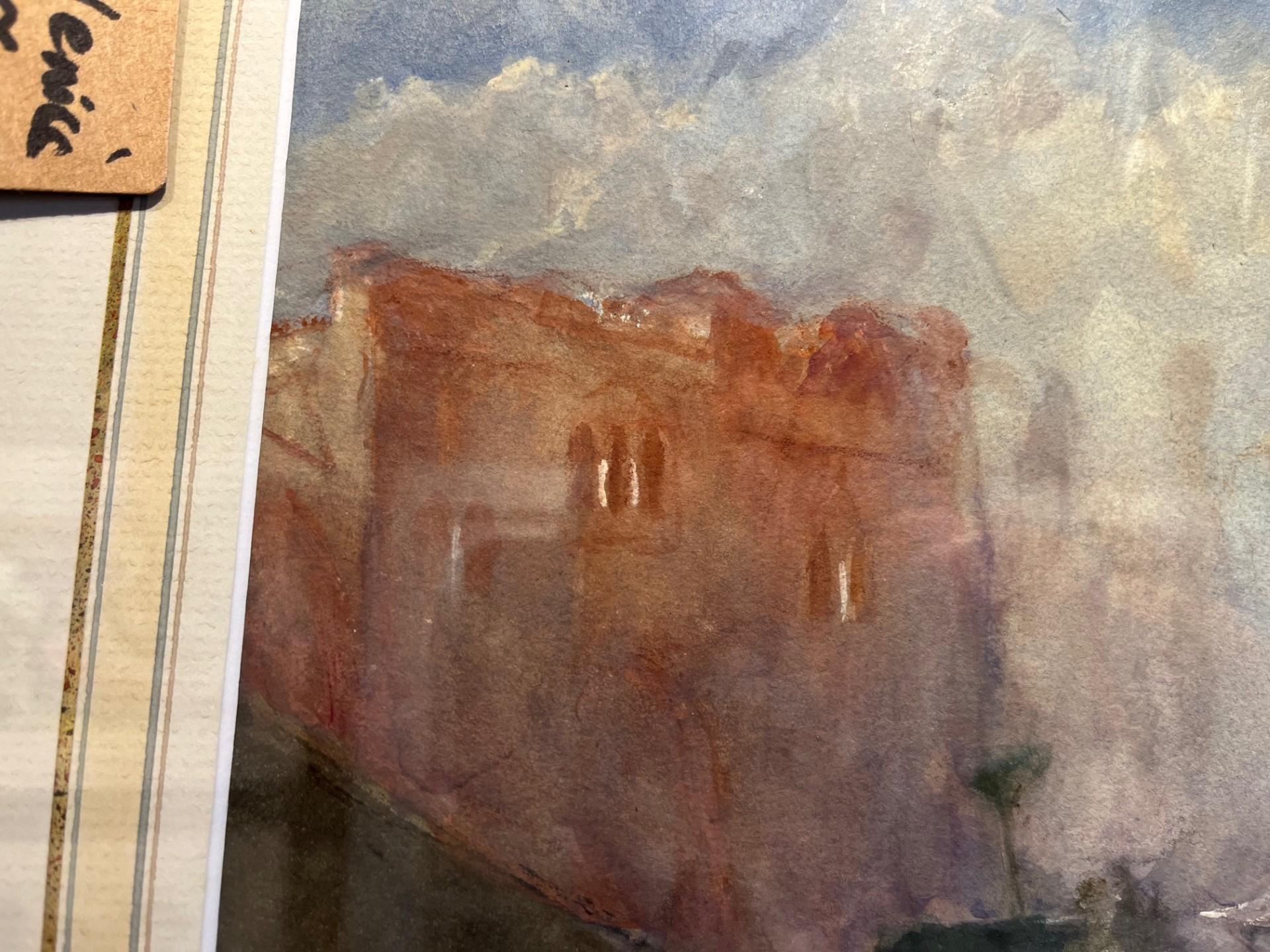 Paisaje victoriano Acuarela de una escena del mercado callejero de Venecia al estilo de Turner en venta 2