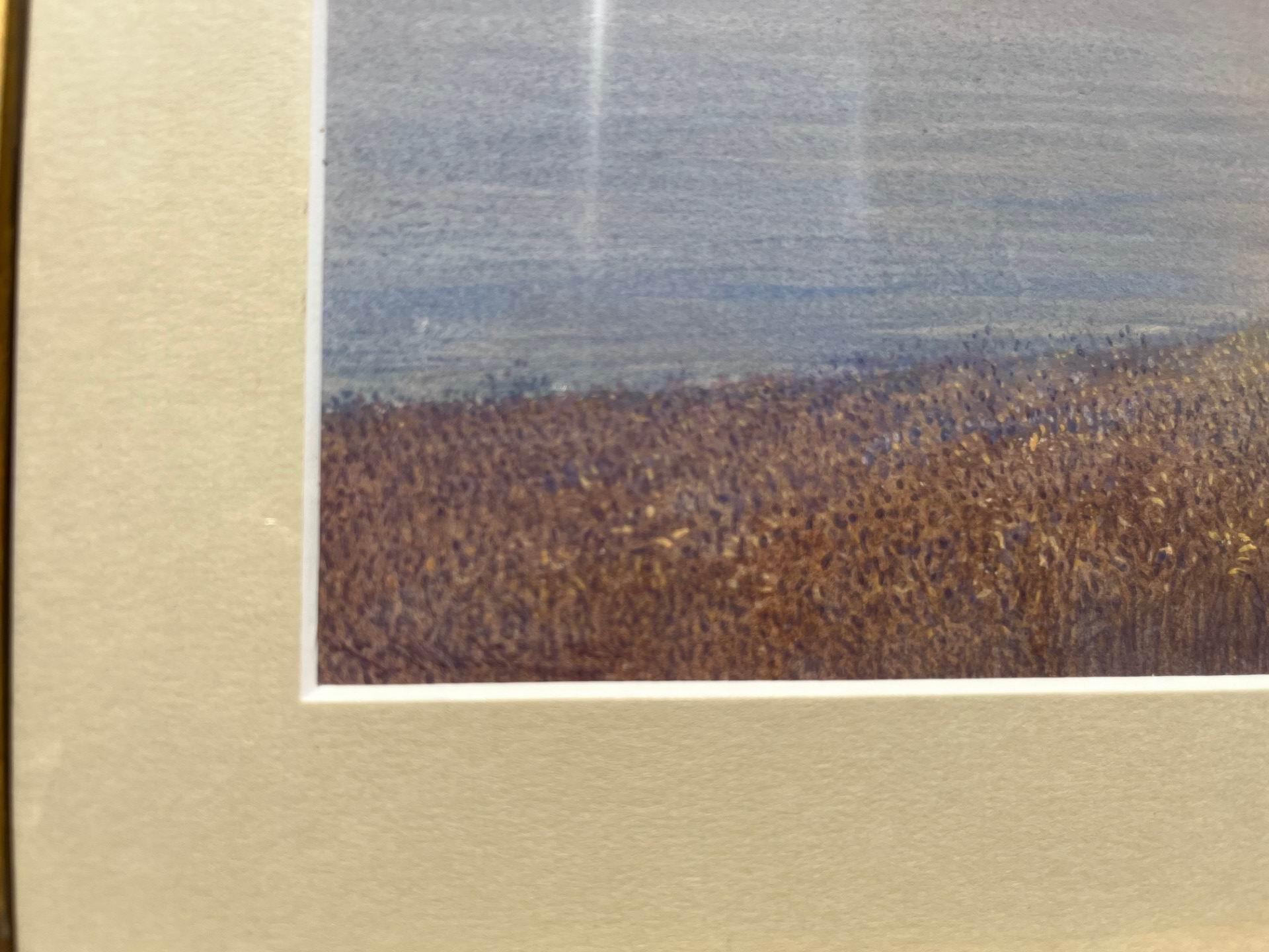 Victorian Cornish Sunset Landscape Watercolour of Young Lady on Coastal Path For Sale 1