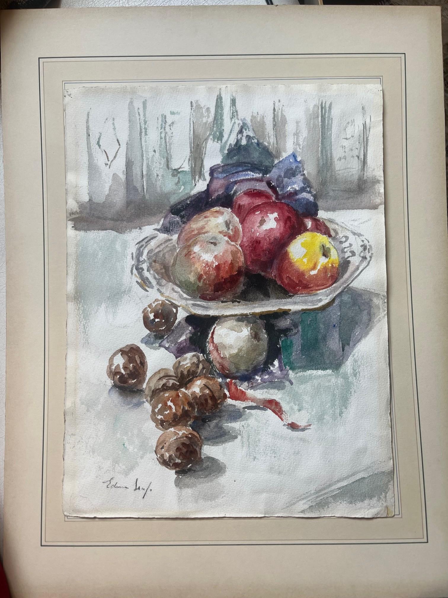 Mid Twentieth Century Impressionist Style Watercolour Portrait of Young Man For Sale 1