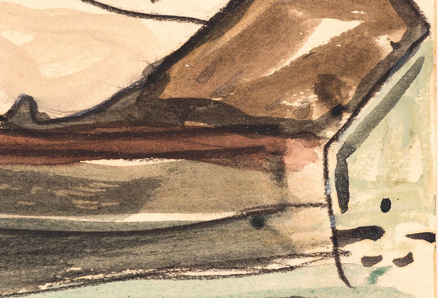 Red Barge II, Arthur Dove, 1932 ( Modernist Watercolor of Boat) 1