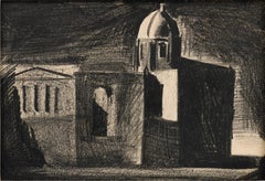 Studio di architetture urbane, Mario Sironi, 1924 (Charcoal Novecento Drawing)