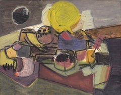 Landscape, Corneille, 1952 (abstract watercolor and gouache painting)