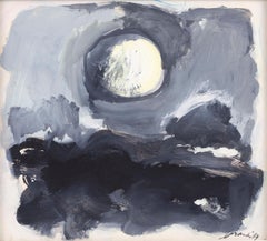 Moonscape, Eugene Brands, 1967 (abstract expressionist landscape at night)