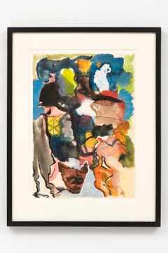 Untitled, René Daniëls, 1983 (colorful abstract watercolor)